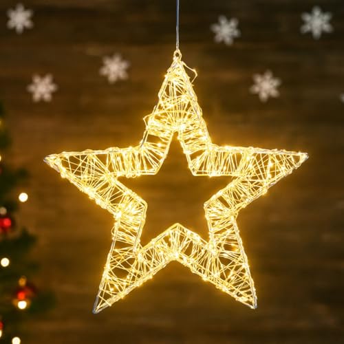 Buri LED Metall Stern 50 cm XL Weihnachtsstern weiß mit 860 LED - LED...