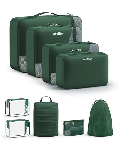 Image of OlarHike 9 Set Packing Cubes for Travel,Gifts for Women Mom,Anti-Tearing Suitcase Organizer,with Over 1000 pcs Mesh Holes,Vacation Essentials & Accessories for Cruise Ship