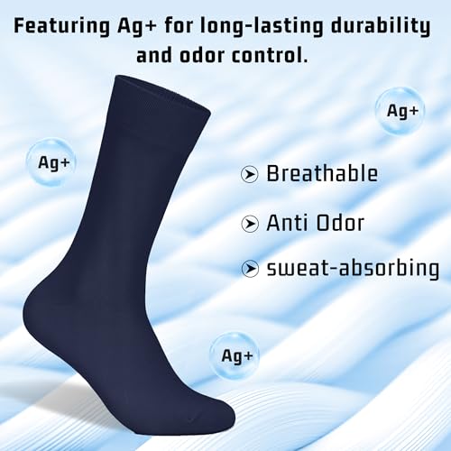Men's Multi Color Dress Socks Multi Color Comfoy Crew Cotton Dress Socks for Men Wedding Business Size 8-134