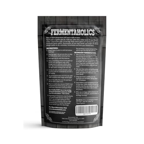 Image of Fermentaholics ORGANIC Kombucha SCOBY With Twelve Ounces of Starter Tea - Live Starter Culture - Makes A One Gallon Batch - 1.5 Cups of Strong Mature Starter Tea - Brew Your Own Kombucha (Scoby 2-Pack)