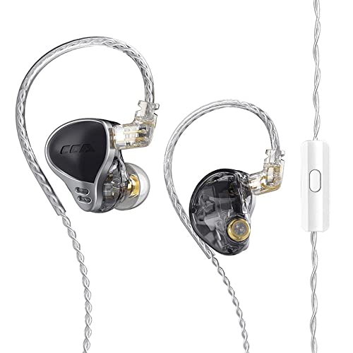 Airloop CCA CA24 In-Ear-Monitore 24BA Top-Level-Konfiguration HiFi-Stereo-Kopfhörer Leichte, geräuschisolierende IEM-Ohrhörer mit Kabel-Silber mit Mikrofon-Schwarz mit Mikrofon