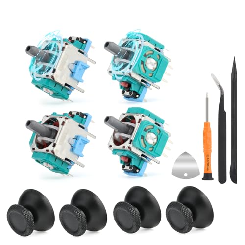 RongZy 4 PCS Sticks für PlayStation 5 PS5 Joystick Elektromagnetischer Reparatur Zubehör ALPS Controller Stick Drift mit Thumbstick Werkzeug(Grün)