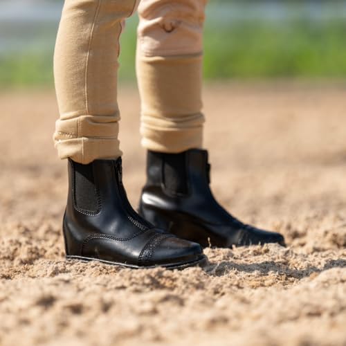 tuffrider childrens starter front zip paddock boots  durable easy to clean water-resistant horse riding boots for kids