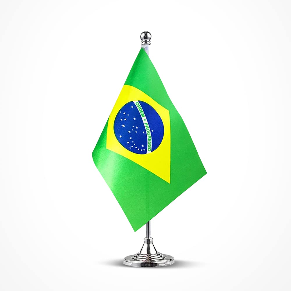 mflagperft Brazil Flag Brazilian Table Desk Small Mini Flags Decorations