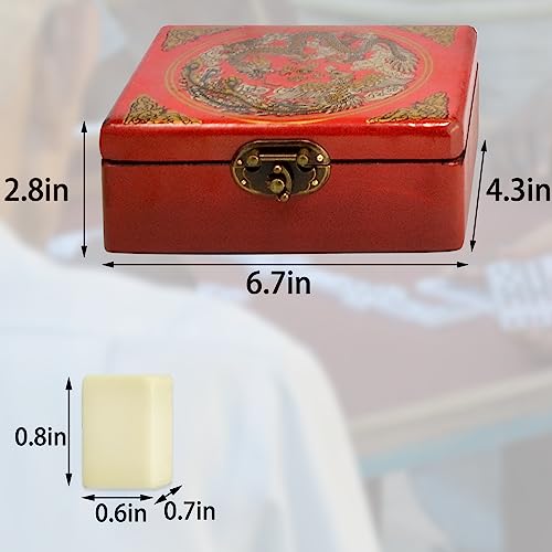 Set chino Mahjong fengshuisale 144 piezas con caja de cuero miniatura 2