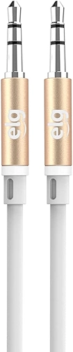 ELG, ECAUX1, Cabo Estéreo Auxiliar de Áudio, Conector P2 X P2, Entrada de 3.5mm, Alta Definição Sonora e Conexão Estável, Cabo Emborrachado Flexível, Branco