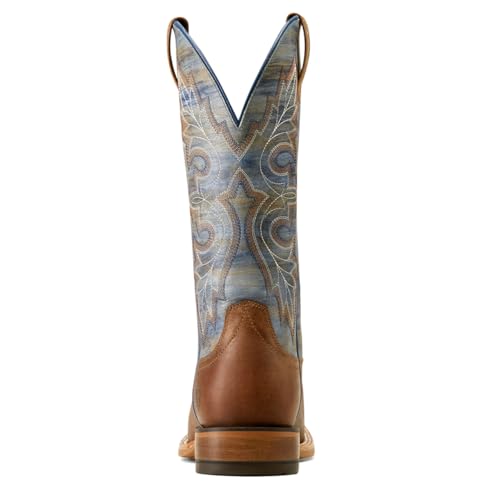 Ariat Mens Standout Embroidered Square Toe Pull On Casual Boots Mid Calf - Blue, Brown4
