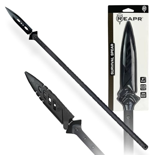 Reapr Survival Spear – 44? Fixed-Blade Throwing Spear with Double?Edge Stainless Steel Head & Snap Sheath