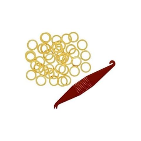 3/16" inch Orthodontic Elastic Rubber Bands, 100 Pack Natural Heavy Force 4.5 oz for Making Bows, Dreadlocks, Dreads, Doll Hair, Braids, Horse ManeTail Top Knots + Free Placer for Braces by Cayenas Cover
