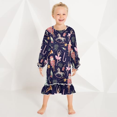 Aflyko Christmas Xmas Girls Dresses Long Sleeve Novelty Playwear Midi Sundress4