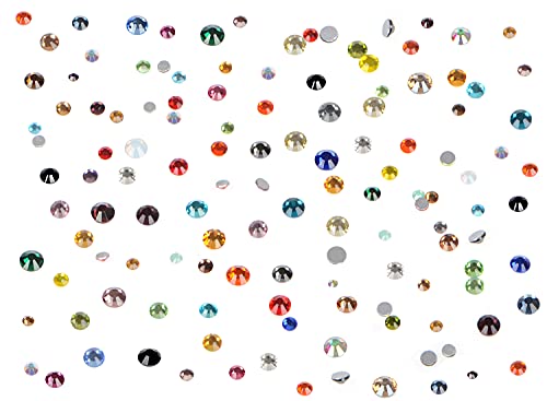 Image of 7200pcs Nail Rhinestones Non-Magnetic Round Glue Flat Glass Nail Art Rhinestones for Jewelry Making with a Pen 6 Sizes 7200pcs Mixed Color