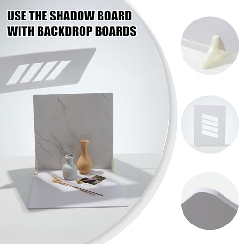 Image of BEIYANG 4PCS 16x16 Inch Backdrop Boards and 1PCS 15x19 Inch Window Shadow Pane, Perfect Backdrop Kit for Small Product Such as Food Drink Make-up Flower, Durable Waterproof