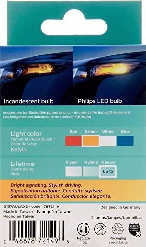 Philips 3157Aled Ultinon Led (Amber), 2 Pack #TOP1