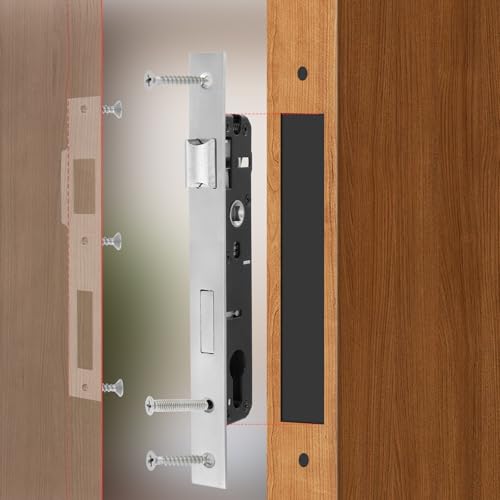 Risbay 1PCS Silver Aluminum Alloy 2 Point Bolt Mortise Lock Replacement by Risbay - Used condition - Image 4