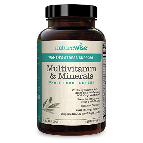 NatureWise Women’s Stress Support Multivitamin & Minerals Whole Food Complex with Sensoril Ashwagandha, Probiotics for Energy, Focus, Mood Balance (Packaging May Vary) (1 Month Supply – 60 Capsules)