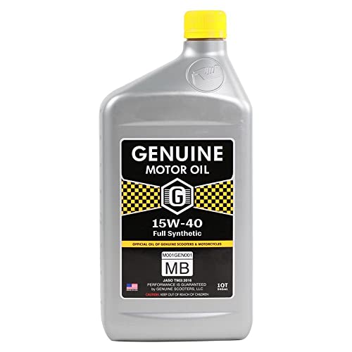 Genuine 4T Motor Oil (15W40, Full Synthetic MB); 1 Quart