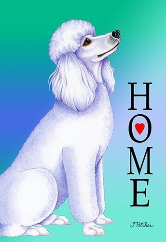 Best of Breed Poodle White Home Design House Flag
