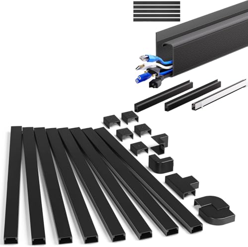 Kit de ocultación de cables de 126 pulgadas, canal J para gestión de cables ZhiYo para TV en pared y escritorio (4 piezas de 15,7 pulgadas) miniatura 1