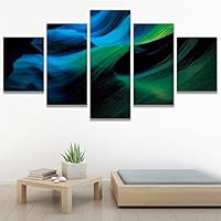 SIGNWIN 5 Panel Canvas Wall Art Modern Art Abstract Contemporary Edgy Mixed Media Multicolor Patterns for Home Decorations Ready to Hang - 60