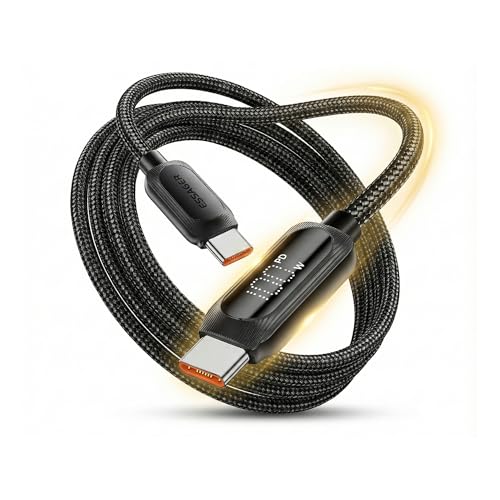 Cabo Rápido Premium Tipo C Usb-c 3 Metros 100w Turbo Nylon Preto Essager