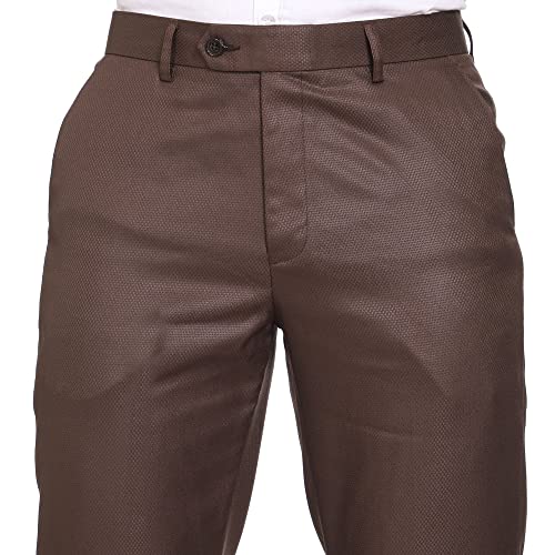 Image of MALENO Men's Diamond Textured Regular Fit Trouser | Soft and Breathable Fabric | Trousers for Office, Party