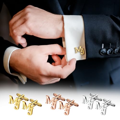 Mancuernillas personalizadas para hombre con diseño de nombre miniatura 2