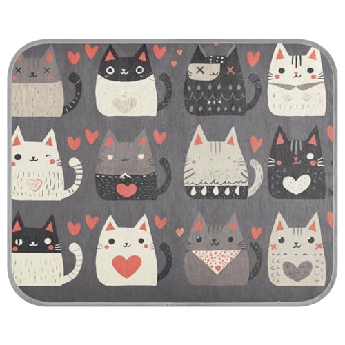 siphylline Cartoon Cute Cats Summer pet Cooling Blanket Self Cooling cat Blankets for Indoor Cats for Doggie Indoors pet Summer esterilla refrescante para Perros S