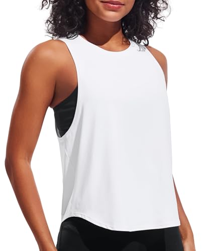 JOYSPELS Ice Silk Workout Tank Tops for Women Quick Dry Sleeveless Loose Fit Athletic Running Shirts