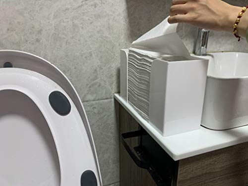 Cq acrylic Countertop Paper Towel Dispenser,Folded Paper Towel Holder,White Guest Towel Napkin Holder, Suitable for Z-fold, C-fold or Multi-Fold Paper Towels,Pack of 1