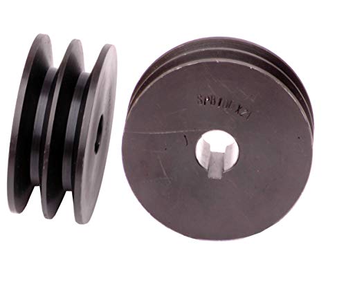 Poulie trapézoïdale Pro-Lift-Werkzeuge : SPA 60 x 19 poulie à deux rainures 19 mm Alésage moteur électrique arbre 60 mm Diamètre actif Cover