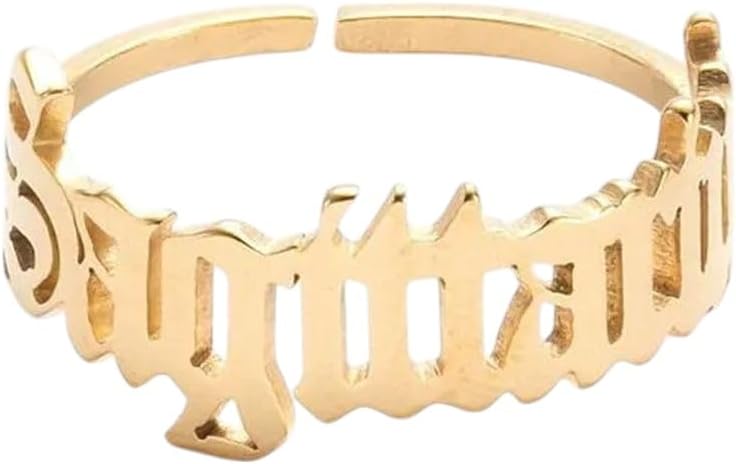 New 2026 Personalize Sign 12 Constellation Ring Astrology Gemini Taurus Aries Old English Rings For Women Jewelry Fashion Accessories Creative Gift