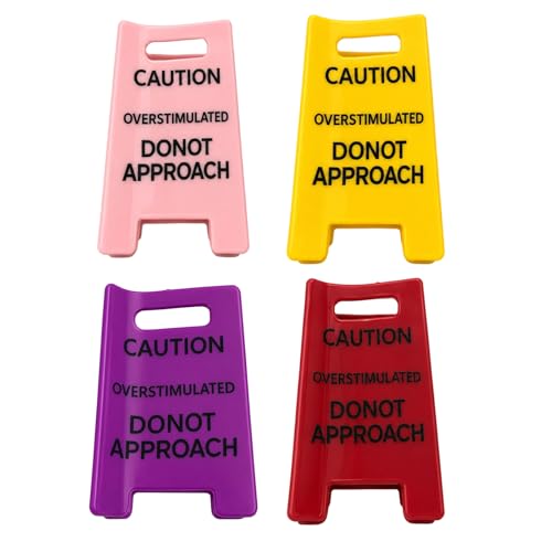 4 PCS Overstimulated Hair Clips Caution Overstimulated Hair Clips Set Funny Hair Clips for Women 4 Color Emotional Expression Accessories Office Stress Relief Tools Humorous Gift Ideas