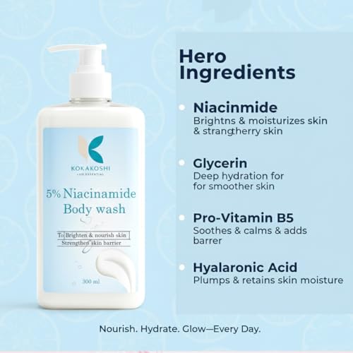 Image of Niacinamide Body Wash 300ml | Deep Cleansing & Hydrating Shower Gel | Helps Control Body Acne, Removes Dirt & Oil | Refreshing Daily Body Cleanser for All Skin Types