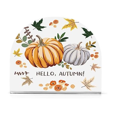 Elegant Acrylic Fall Pumpkin Napkin Holder Cover