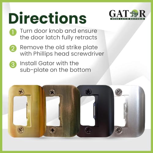 4-Pack Gator Door Latch Restorer - Strike Plate (Bright Brass) - Thumbnail 4