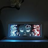 VKZ Anime Light Box Anime LED Light Box Handmade Paper Cut Shadow Light Box Anmie Lamp Multicolor RGB Lights with Romote for Desk Room Decor JL-82