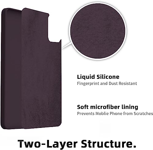 Image of DIZORO Microfiber Candy Case Compatible for Vivo V27 5G Smooth Touch Cushion Liquid Soft Silicone Gel Rubber Phone Cases Non-Slip Full Body Protective Shockproof Back Cover (Deep Purple)