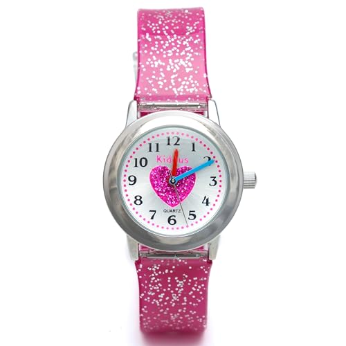 Kiddus Girls Analogue Watch. Stylish & Educational Wristwatch for Ages 5 and Up. Japanese Quartz Movement. Glitter Design. Heart…4