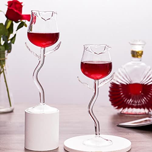 Verre en forme de rose à base stable anti-renversement pour table de fête - 4