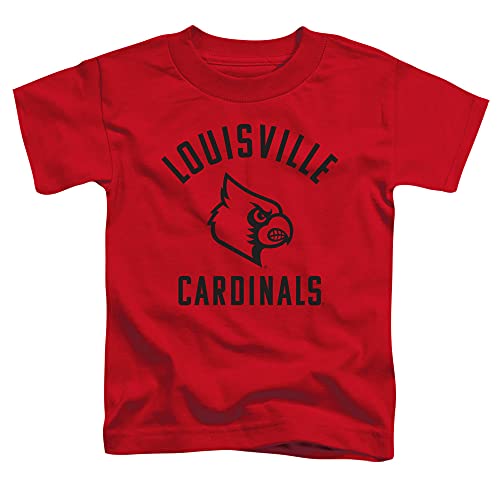 University of Louisville Official One Color Logo Unisex Toddler T Shirt,Red, 3