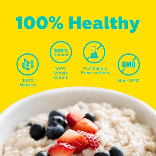 Image of Yogabar 100% Rolled Oats 2 kg (1 Kg Pack of 2 Pouch) | Gluten-Free, High-Fibre Wholegrain Oats | Nutritious Breakfast Cereal, Easy-to-Cook