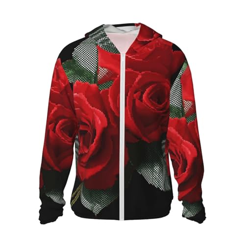 Sun Protection Hoodie Shirt Gothic Rose UPF 50+ Long Sleeve Outdoor Rash Guard for Men Women