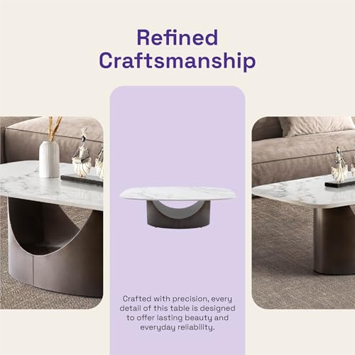 Image of Wakefit Center Table | 1 Yr Warranty | Coffee Table for Living Room Wooden, Tea Table for Living Room Wooden, Sofa Table, Free Installation from Brand, Modern Multi-Functional & Wobble-Free(Colmbian)