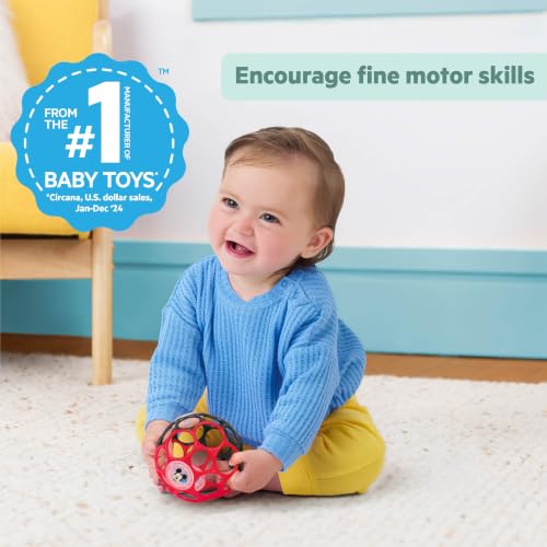 Image of Disney Baby Mickey Mouse Oball Easy Grasp Rattle Along Buddy Infant Toy in Red, Age Newborn and up