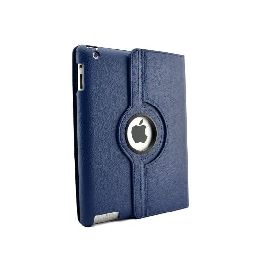 Premium PU-läderfodral för iPad 2/3/4 multifunktion PU-läderstativ/fodral/skydd för, med sömn väckningskompatibilitet, FOR IPAD2/3/4, - Blau