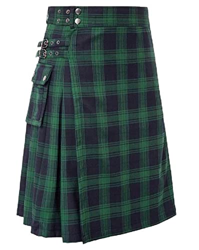HanzhuoLG Kilts Utilitaires pour Hommes Scottish Festival Kilt Check Contraste Plissé Traditionnel Highland Kilt Couleur5 4XL Cover
