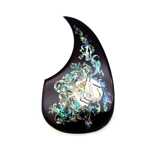 Pickguard De Guitare 木製象眼細工アワビフラワーギターピックガード(29)