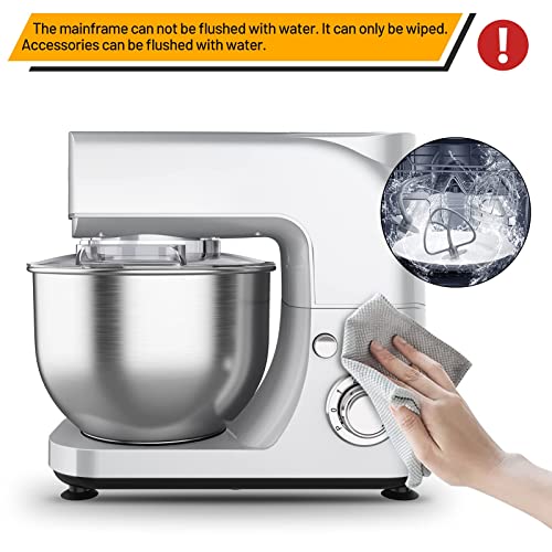 Foto von Küchenmaschine Knetmaschine Rührmaschine Küchenmaschine multifunktional 6 Geschwindigkeit mit Edelstahlschüssel Teigknetmaschine mit Rührbesen, Knethaken, Schlagbesen(MEHRWEG)