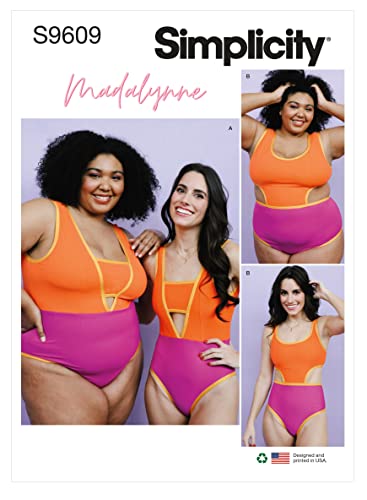 Simplicity Sewing Pattern S9609 Misses’ and Women’s Swimsuits by Maddie Flanigan, Sizes XS-4XL