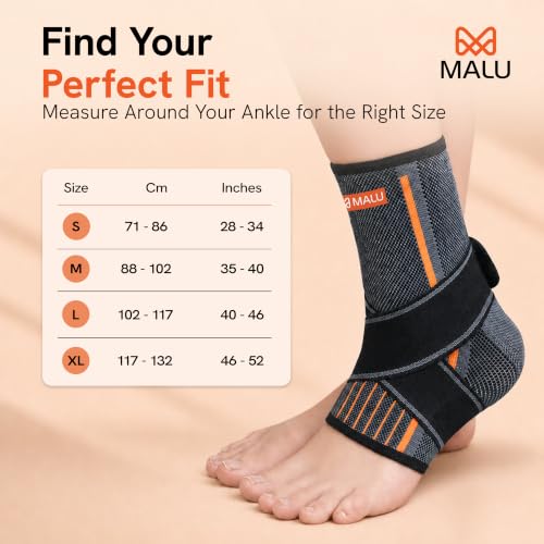 Image of Ankle Support Brace - Adjustable Compression Ankle Binder for Sprain, Swelling & Ligament Pain Relief | Breathable Ankle Wrap for Injury Recovery, Sports & Daily Use - Men & Women-Grey (S)